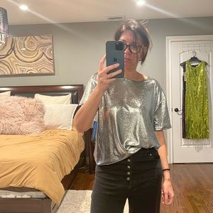 Candid Soul metallic top size S NWT